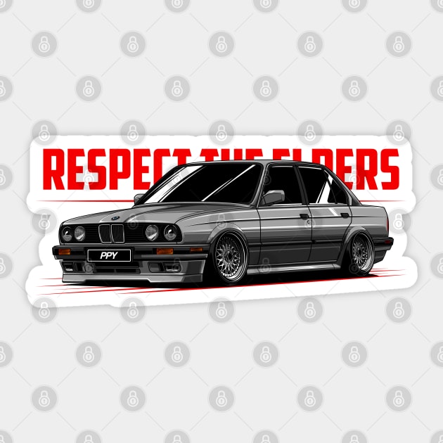 BMW E30 - PAPAYA STREETART Sticker by papayastreetart